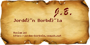 Jordán Borbála névjegykártya